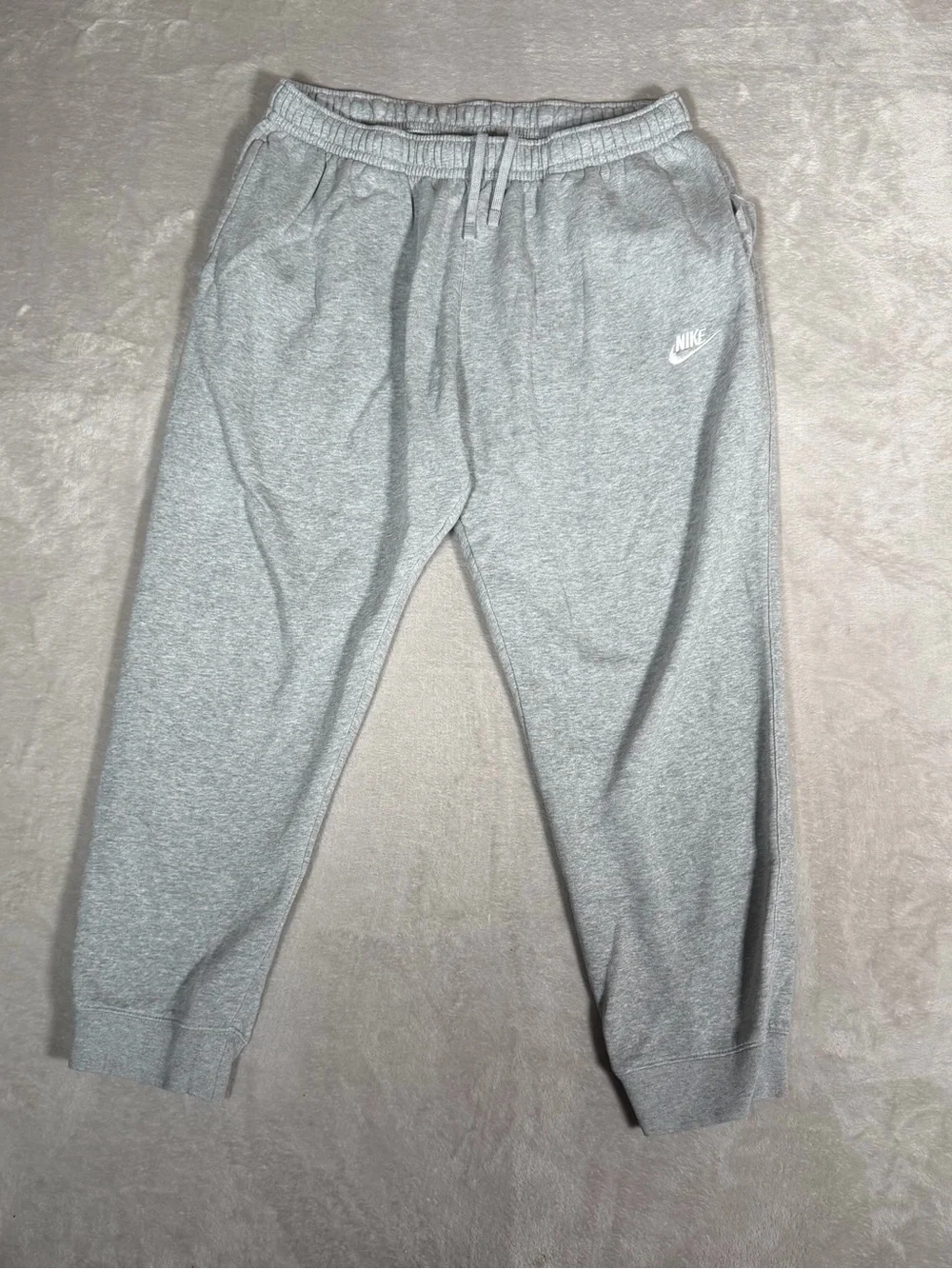 Nike Light Gray Fleece Joggers with White Logo